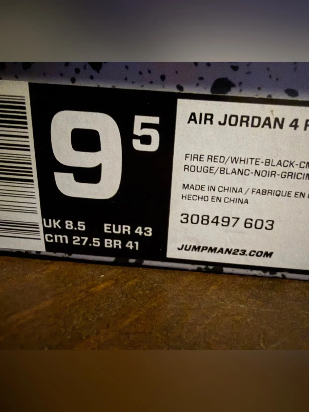 VNDS Nike Air Jordan 4 Retro OG 'Bred' Sneakers - 9.5M